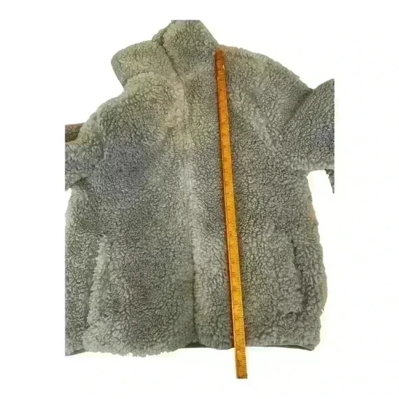 Reel Life Women's Sherpa Jacket Blue Size L Full Zip Stand Collar. - Picture 7 of 7